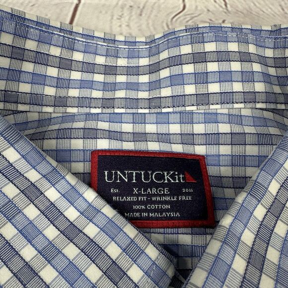 UNTUCKit men's XL Plaid Button Down Long Sleeve 1 Performance Shirt  Lot of 2 - Picture 3 of 14